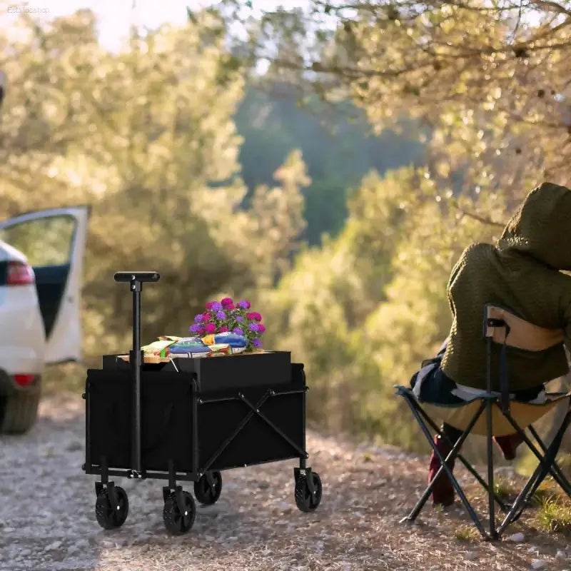 4-Wheel Foldable Garden Handcart for Easy Cargo Transport - Estalios
