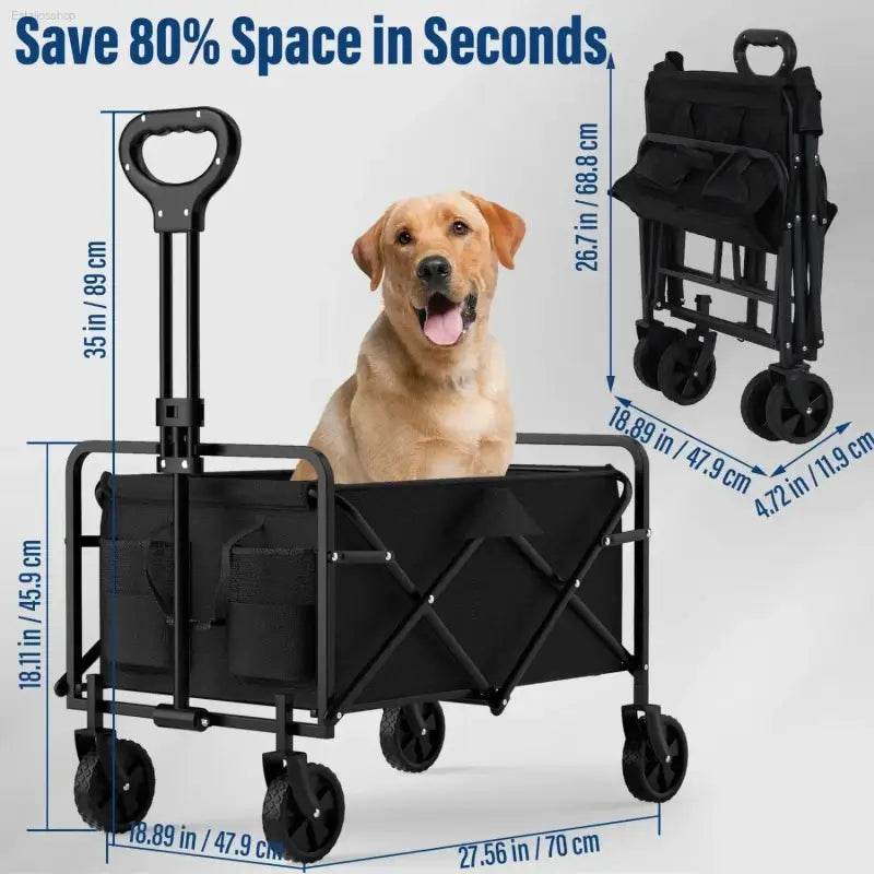 4-Wheel Foldable Garden Handcart for Easy Cargo Transport - Estalios