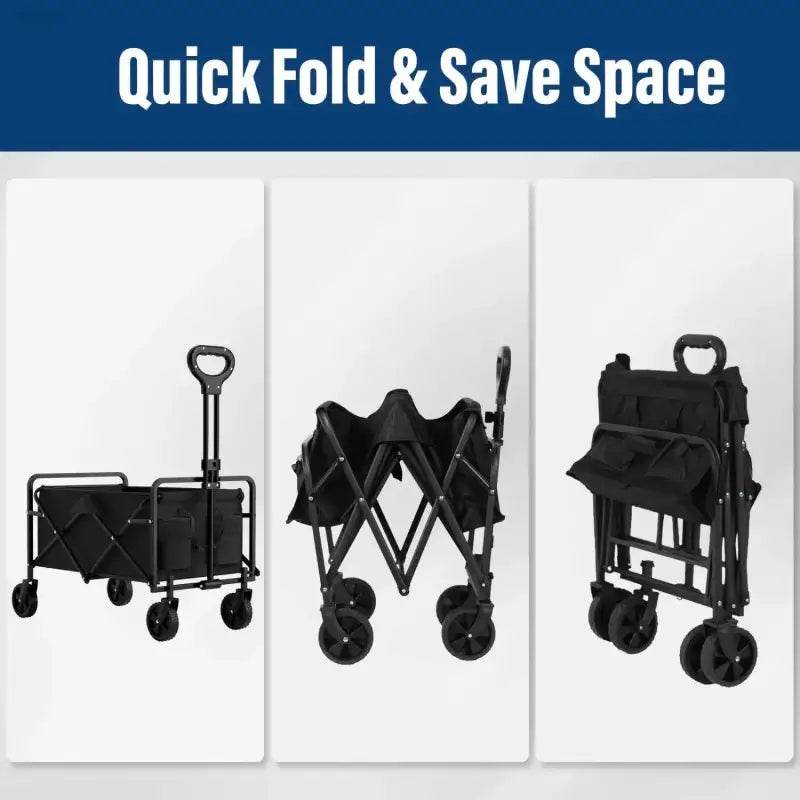 4-Wheel Foldable Garden Handcart for Easy Cargo Transport - Estalios