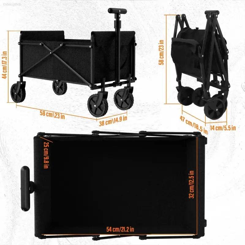 4-Wheel Foldable Garden Handcart for Easy Cargo Transport - Estalios