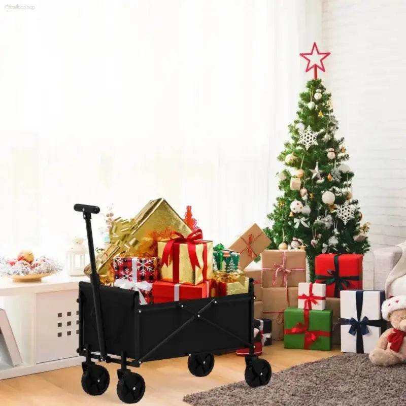 4-Wheel Foldable Garden Handcart for Easy Cargo Transport - Estalios