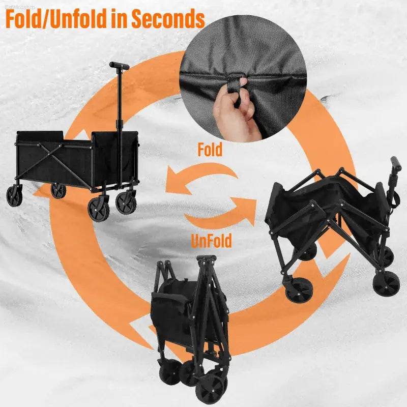 4-Wheel Foldable Garden Handcart for Easy Cargo Transport - Estalios