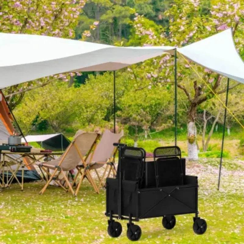4-Wheel Foldable Garden Handcart for Easy Cargo Transport - Estalios