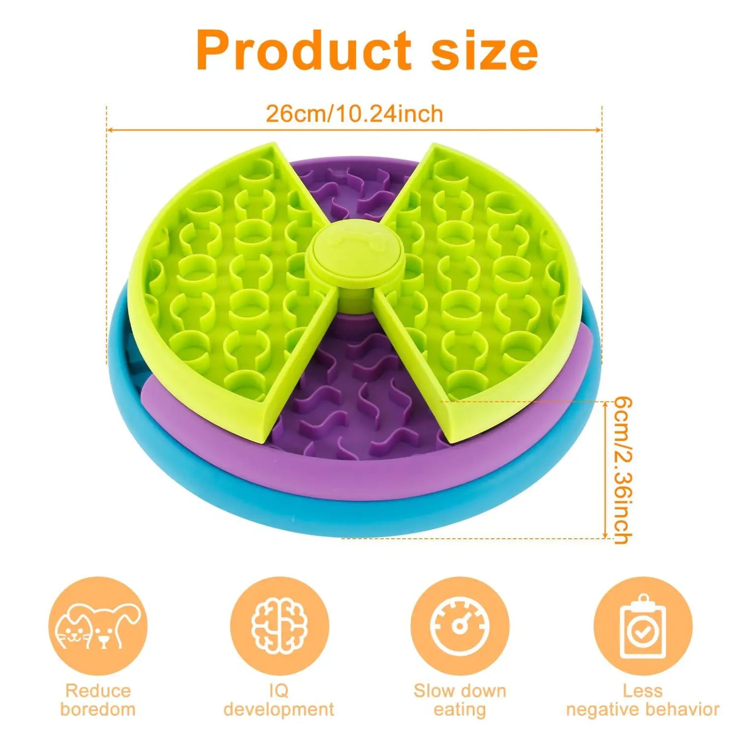 Colorful interactive pet feeder with puzzle design for slow feeding and anti-choking safety