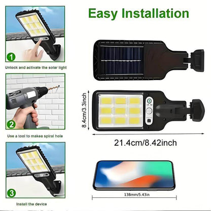 Solar Street Lights Motion Sensor Security 3 Modes Outdoor Lamp - Estalios
