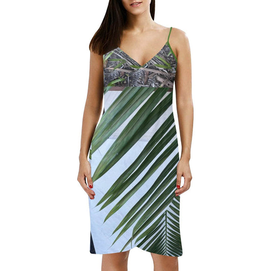 Spaghetti Strap Backless Beach Dress (D65) - Estalios
