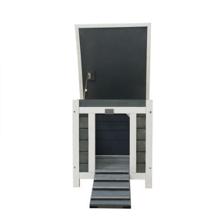 Weatherproof Wooden Outdoor Rabbit Hutch with Lockable Door for Small Pets