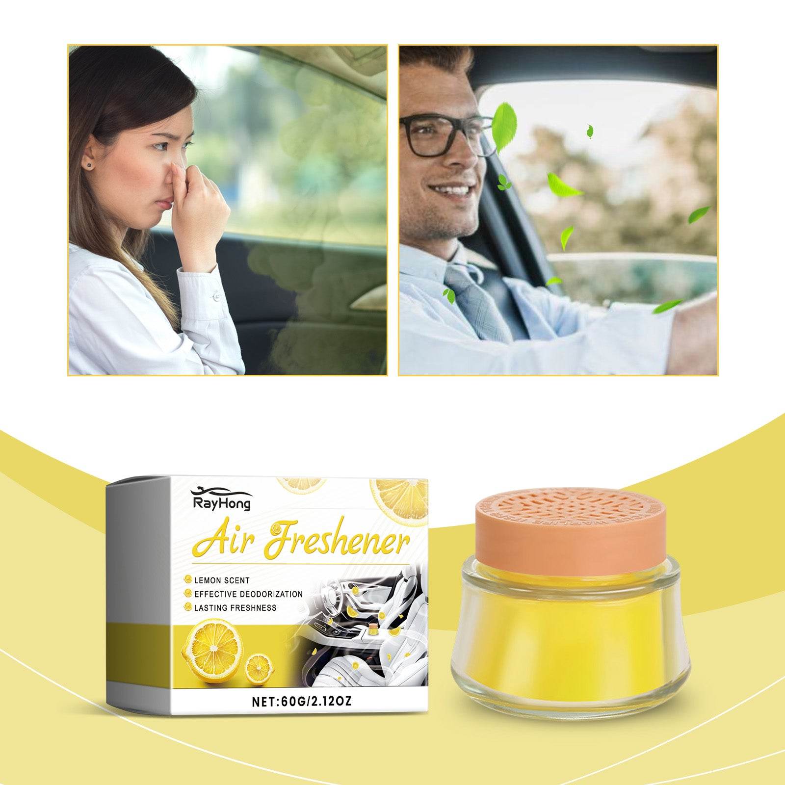 Lemon Fragrance Car Solid Balm for Fresh Air Anywhere - Estalios