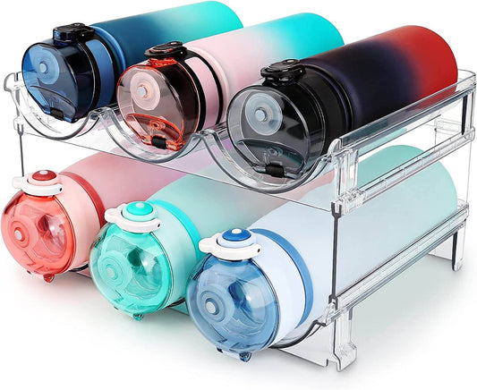 Stackable Water Bottle Organizer for Cabinet - 2 Packs - Estalios