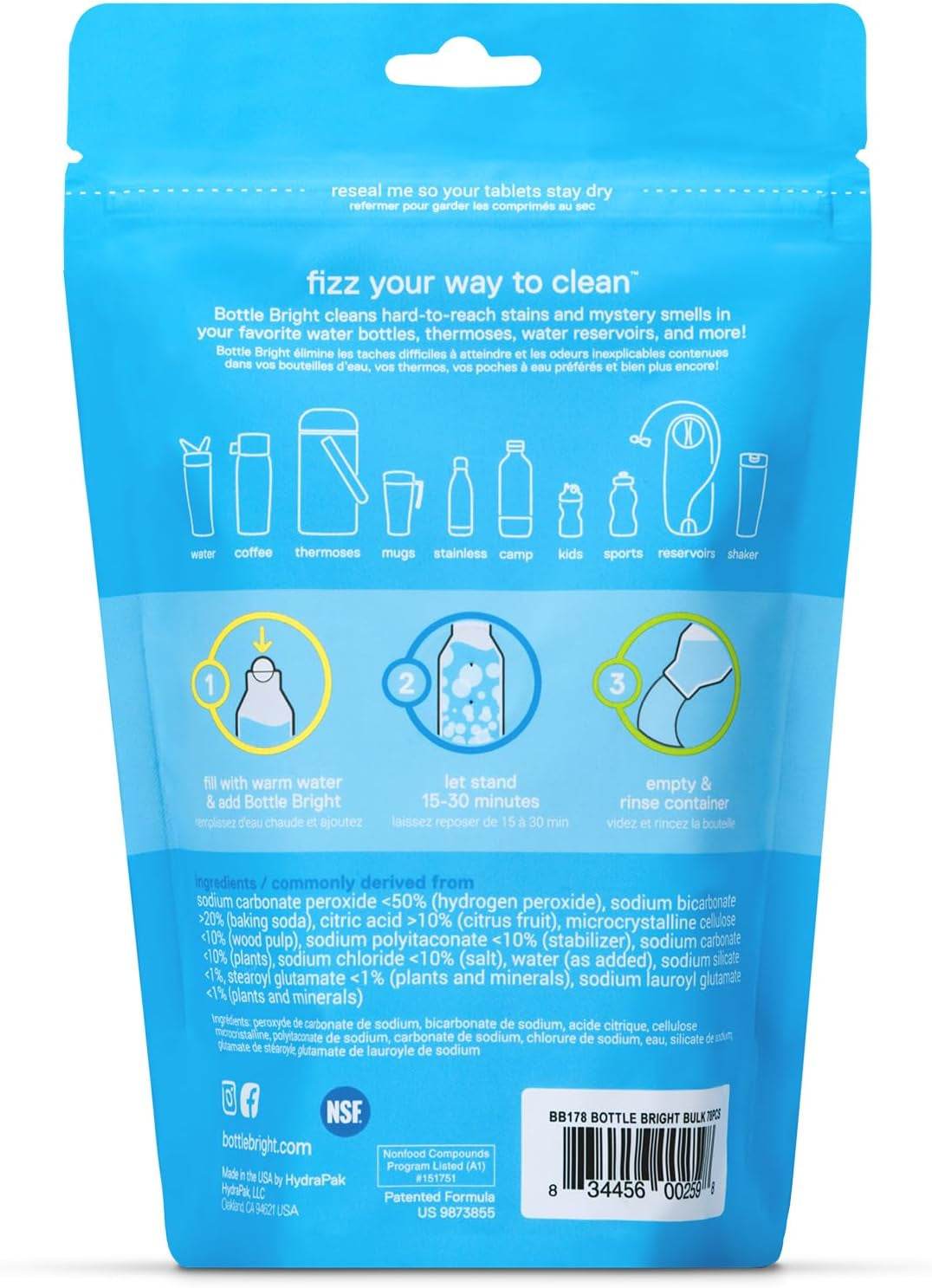 Clean Stainless Steel Tumblers - Easy Safe Cleaning Tablets - Estalios