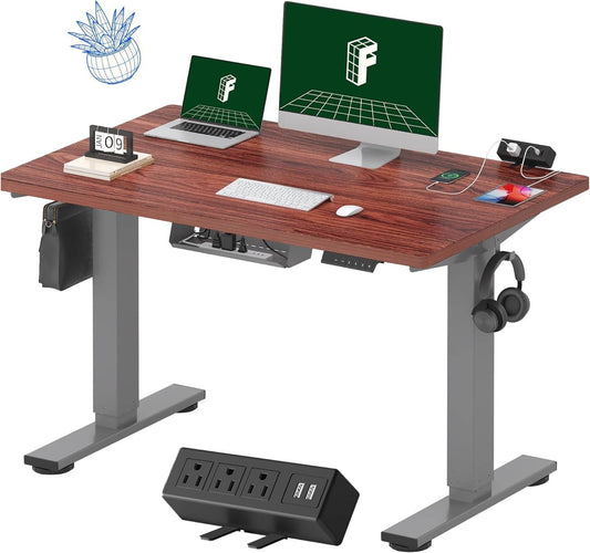 EN2 Height Adjustable Electric Standing Desk with Power Strip - Estalios