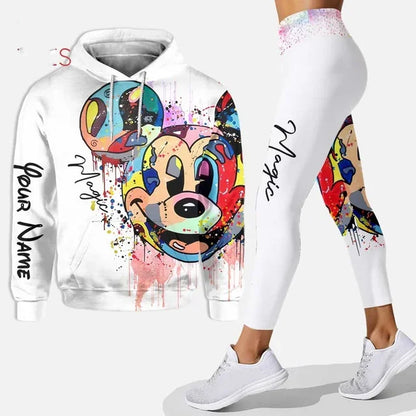 Customizename Mickey Hoodie Women's Hoodie Set Mickey Yoga Pants Sweatpants Womens Disney Yoga Hoodie Leggings Fashion Tracksuit