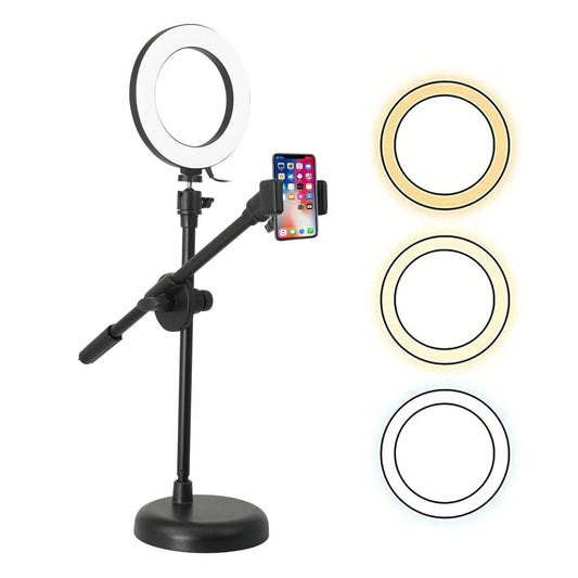 Adjustable 5Core 6 Inch Ring Light with Phone Stand - Estalios