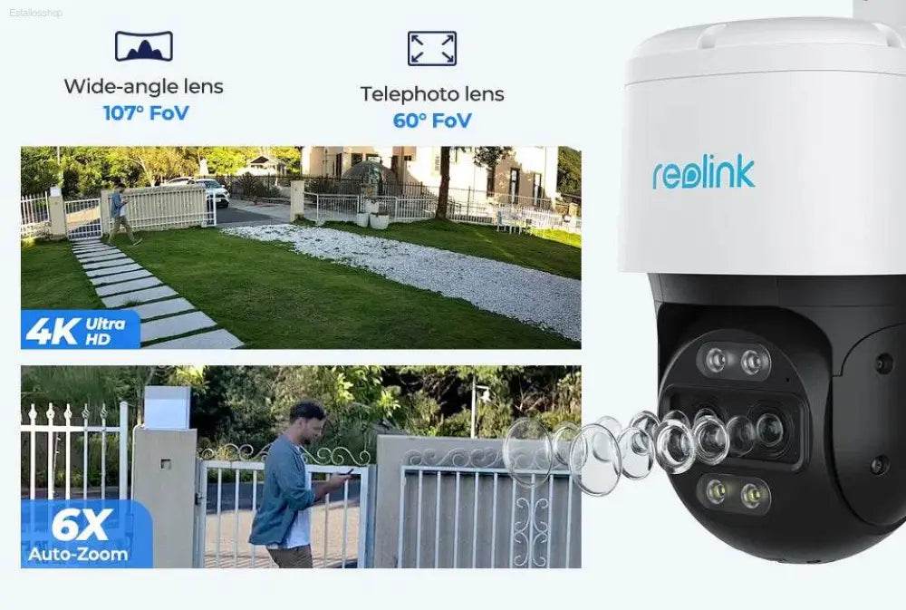 4K Dual Lens PTZ Security Camera with Auto Tracking - Estalios
