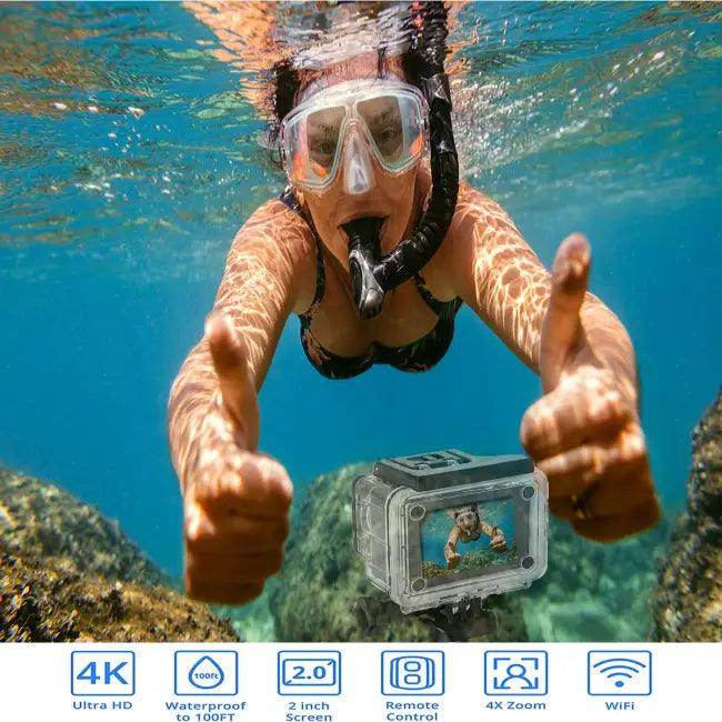 Epic 4K Action Cam with Remote for Waterproof Adventures - Estalios