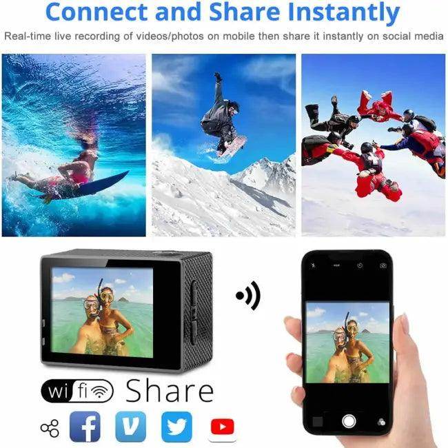 Epic 4K Action Cam with Remote for Waterproof Adventures - Estalios