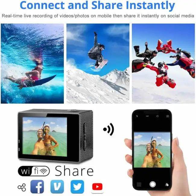 Epic 4K Action Cam with Remote for Waterproof Adventures - Estalios