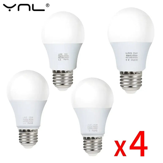 Four LED light bulbs in a 4pcs lot E27 with warm white and cold light options