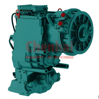 Teal industrial engine featured in the 4WG260 gearbox and transmission box product subtotal