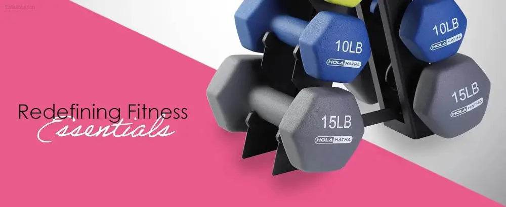 5,10, 15 Pound Neoprene Dumbbell Weight Set with Rack - Estalios
