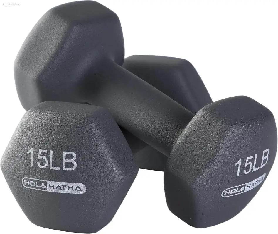 5,10, 15 Pound Neoprene Dumbbell Weight Set with Rack - Estalios