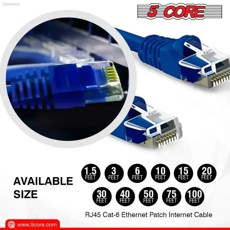 5 CORE Cat 6 Ethernet Cable with High Speed Performance for Gaming and Streaming - EstaliosShop