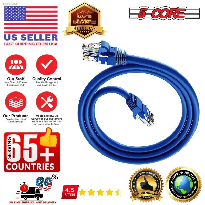 5 CORE Cat 6 Ethernet Cable with High Speed Performance for Gaming and Streaming - EstaliosShop