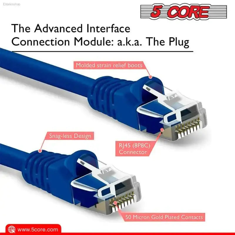 5 CORE Cat 6 Ethernet Cable with High Speed Performance for Gaming and Streaming - EstaliosShop