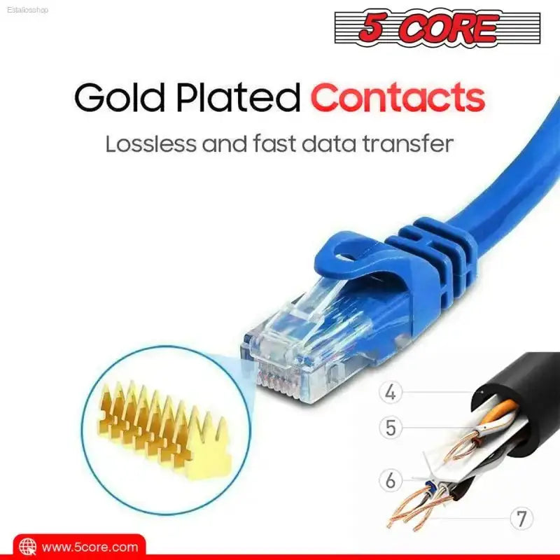 5 CORE Cat 6 Ethernet Cable with High Speed Performance for Gaming and Streaming - EstaliosShop