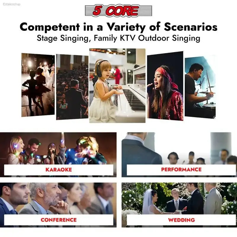 5 CORE Dynamic Vocal Microphone with Neodymium Cardioid Technology for Singing and Karaoke Enthusiasts - EstaliosShop