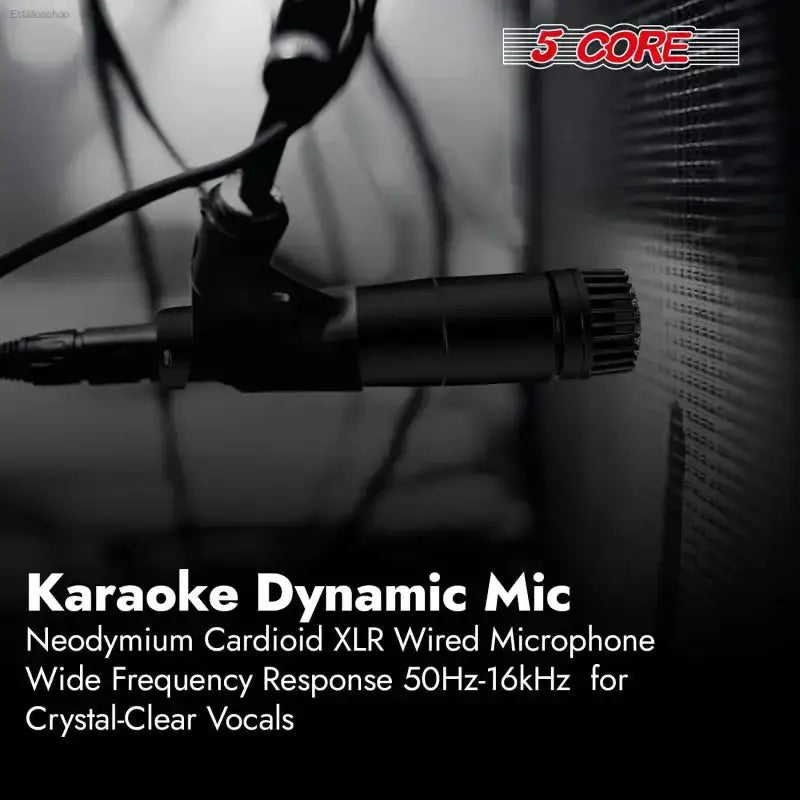 5 CORE Dynamic Vocal Microphone with Neodymium Cardioid Technology for Singing and Karaoke Enthusiasts - EstaliosShop