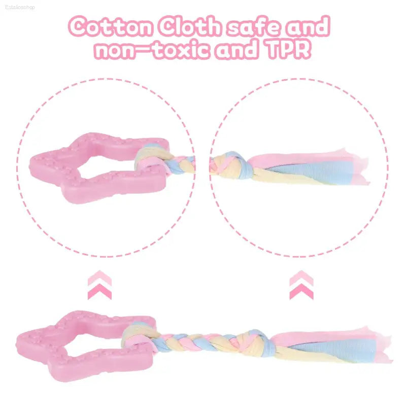 5 Pack Puppy Chew Toys for Teething - Pink Rubber Squeaky Dog Toys, Interactive Plush Bone Toys for Small Dogs, Perfect for Dental Care - Estalios