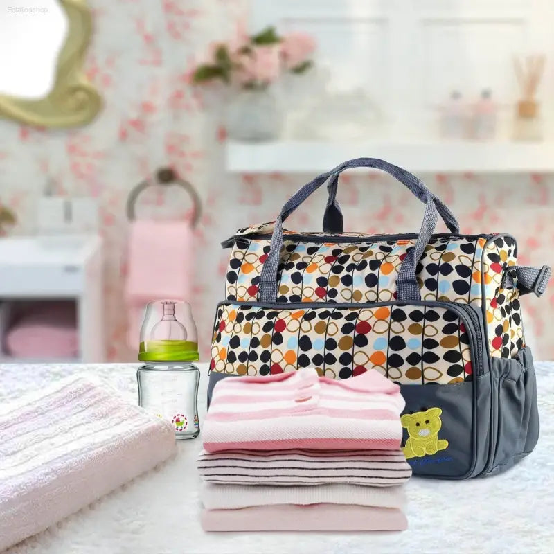 5 Piece Baby Diaper Bag Set with Insulated Pockets - Estalios