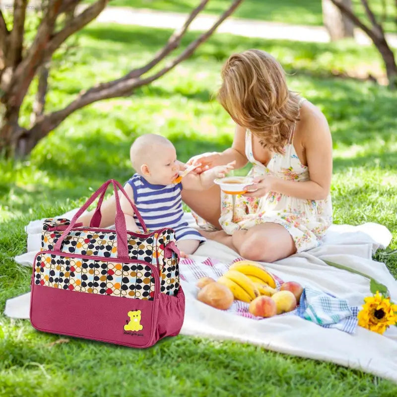 5 Piece Baby Diaper Bag Set with Insulated Pockets - Estalios
