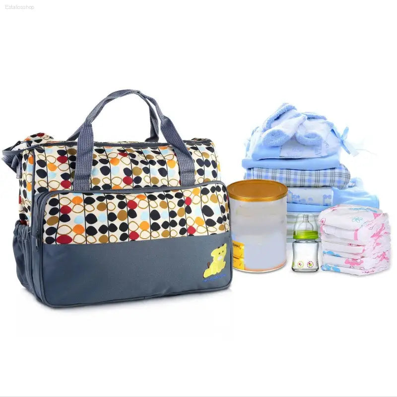 5 Piece Baby Diaper Bag Set with Insulated Pockets - Estalios