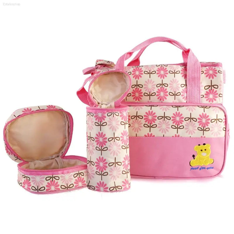 5 Piece Baby Diaper Bag Set with Insulated Pockets - Estalios