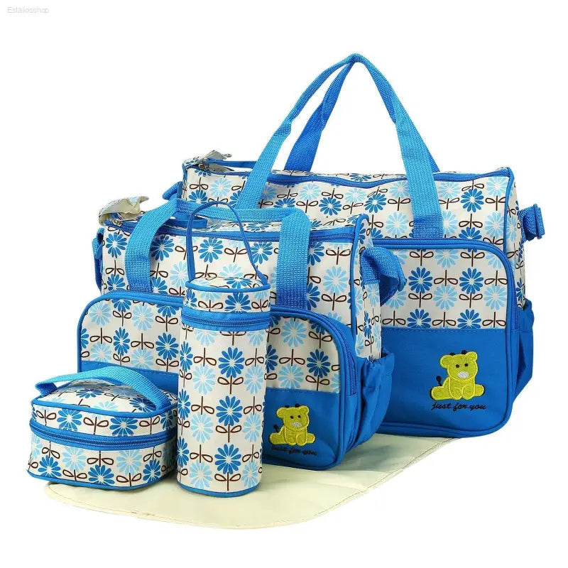 5 Piece Baby Diaper Bag Set with Insulated Pockets - Estalios