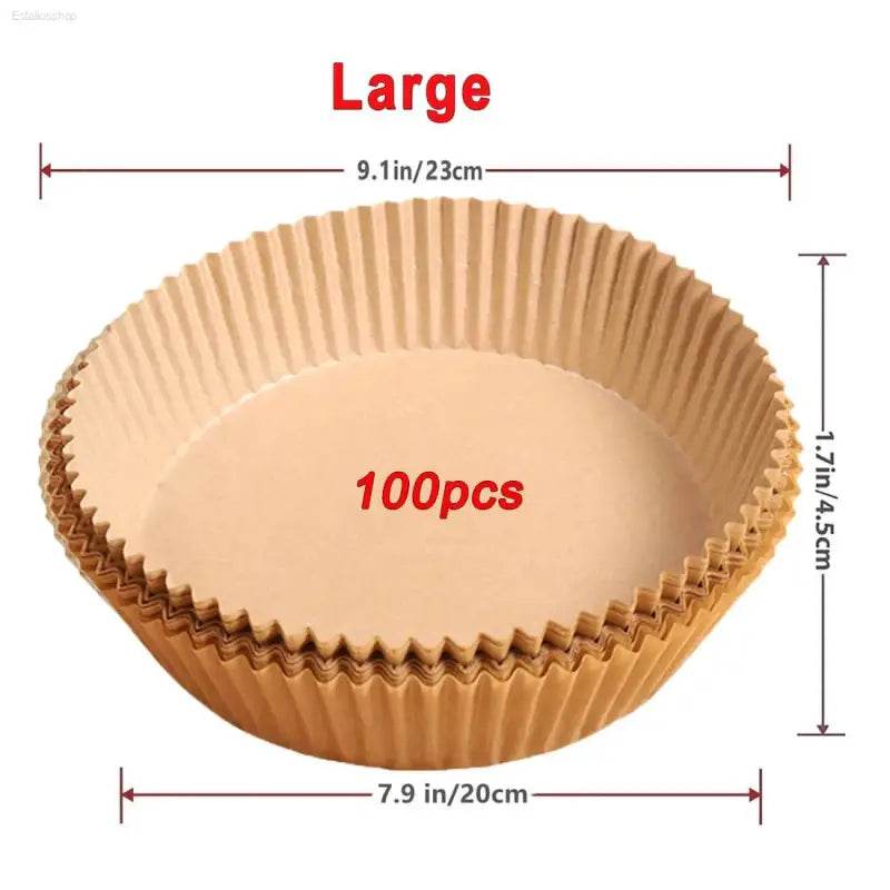 Round, brown, paper baking liners.