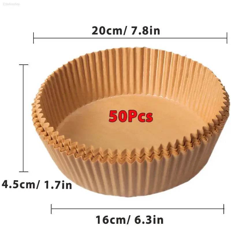 Round, brown paper baking cups.