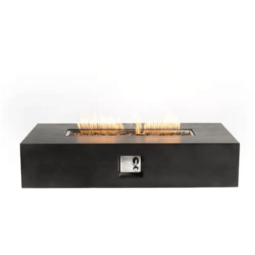 50000 BTU Large Rectangular Stone Gas Fire Pit With Lava Canopy - Estalios