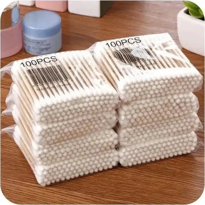 500pcs Double Head Wood Cotton Swabs for Nose, perfect for cleaning and care