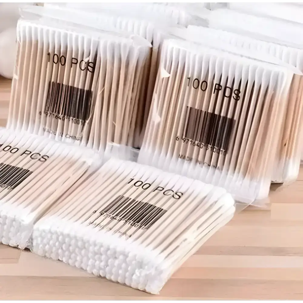 Packaged 500pcs Double Head Wood Cotton Swabs for Nose, perfect for all your needs