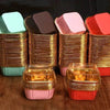 Colorful square baking cups.