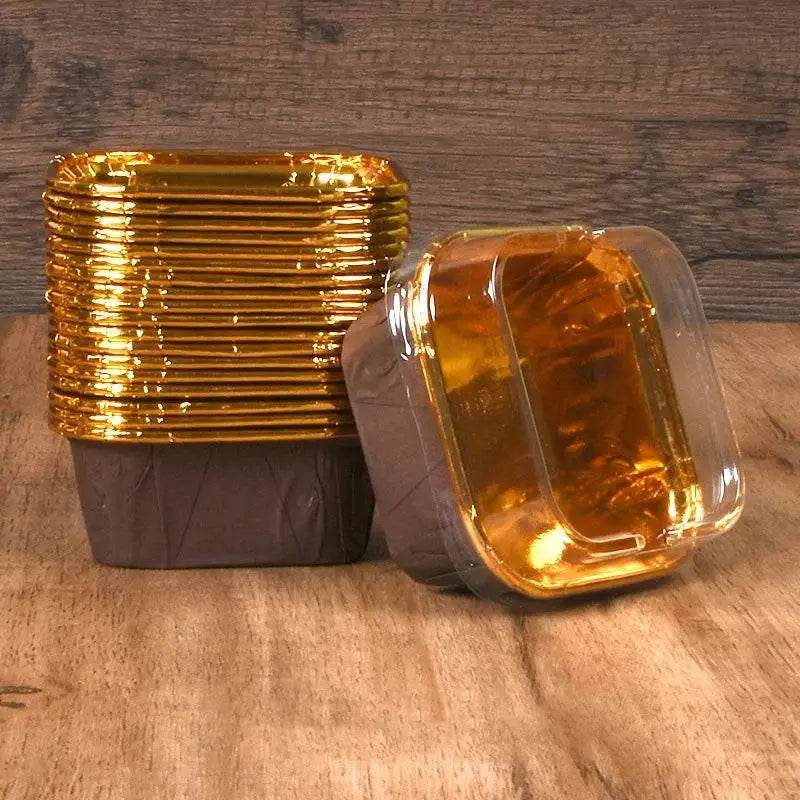 Gold foil baking cups.