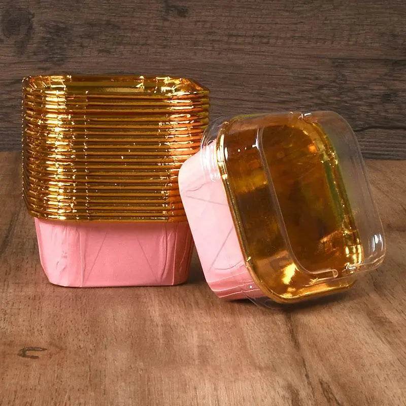 Pink and gold foil baking cups.