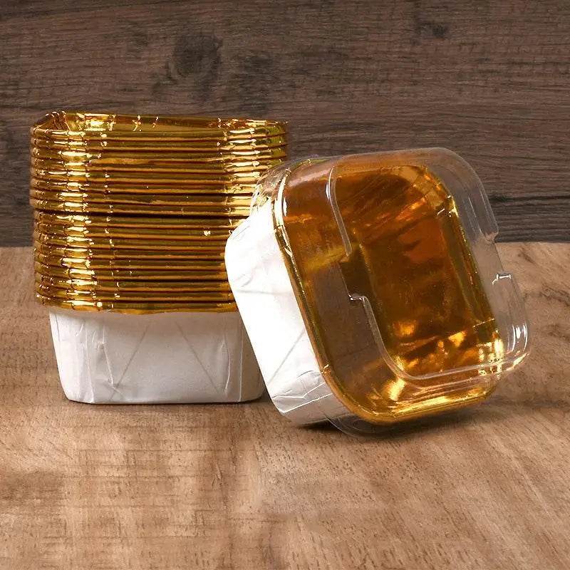 Gold foil baking cups.