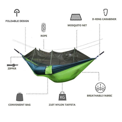 Hammock with Mosquito Net for Comfortable Outdoor Relaxation - Estalios