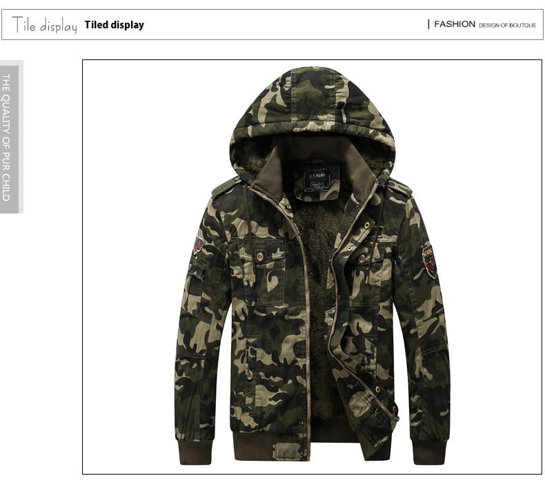 Casual Men’s Jacket Camouflage Printed Outerwear