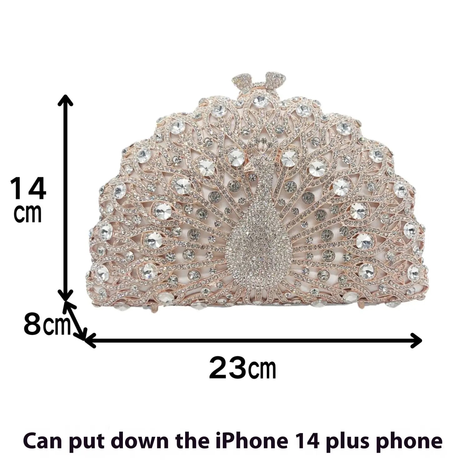 Large Peacock Diamond Every Night Bags Luxury