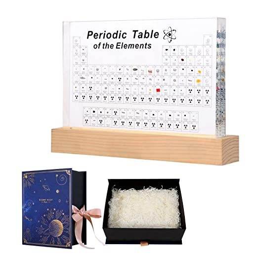 Periodic Table With 83 Real Elements, Acrylic Display - Estalios